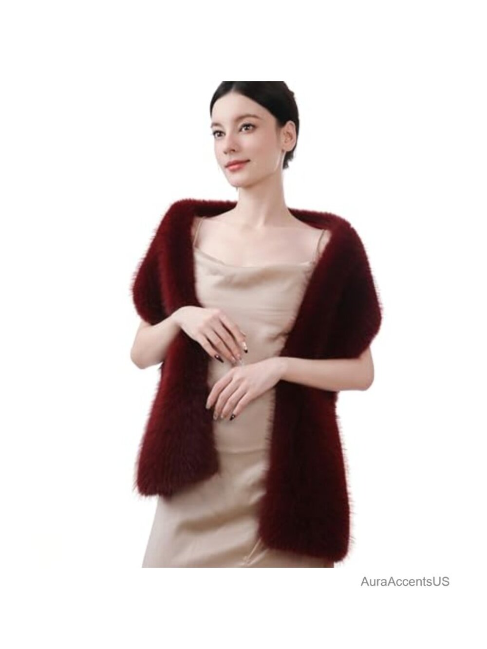 Faux Fur Scarf Wrap Collar Shawl Shrug Winter Cold Weather Neck Warmer